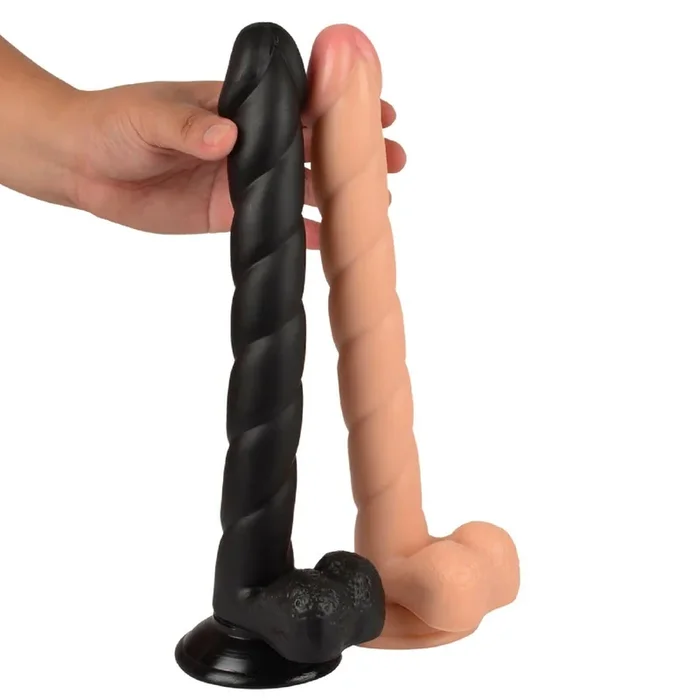 11.8″ Realistic Spiral Big Dildo Dong Long Anal Plug Penis Huge Gay Sex Toy