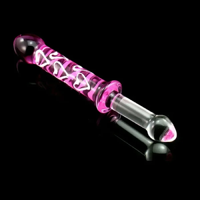 23cm Crystal Glass Dildo Dong Heart Thruster Anal Plug Beads Butt Plug Sex Toy