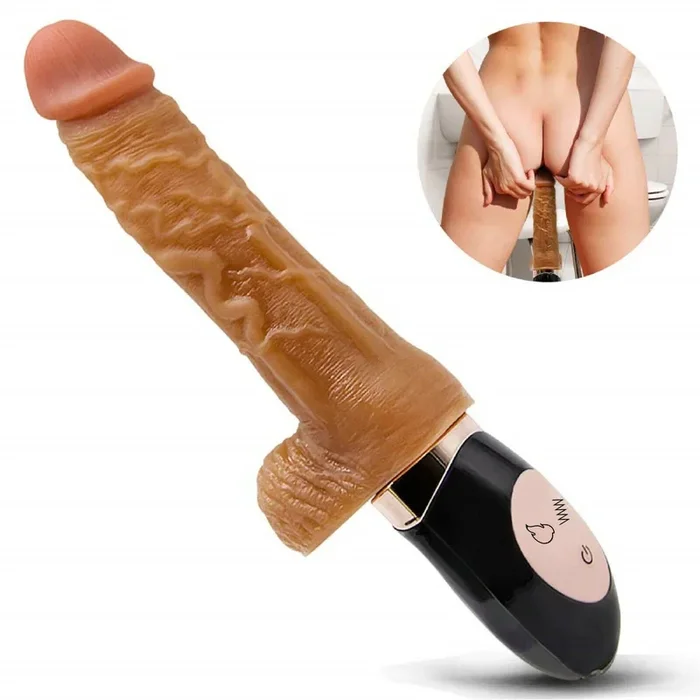 7″ Realistic Dildo Vibrating Rotating Heating Dong Rechargeable Vibrator Sex Toy