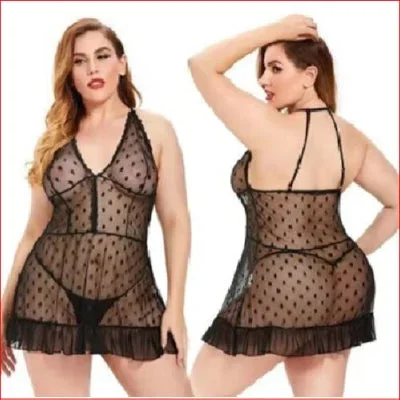 739 Sheer Babydoll Black Queen