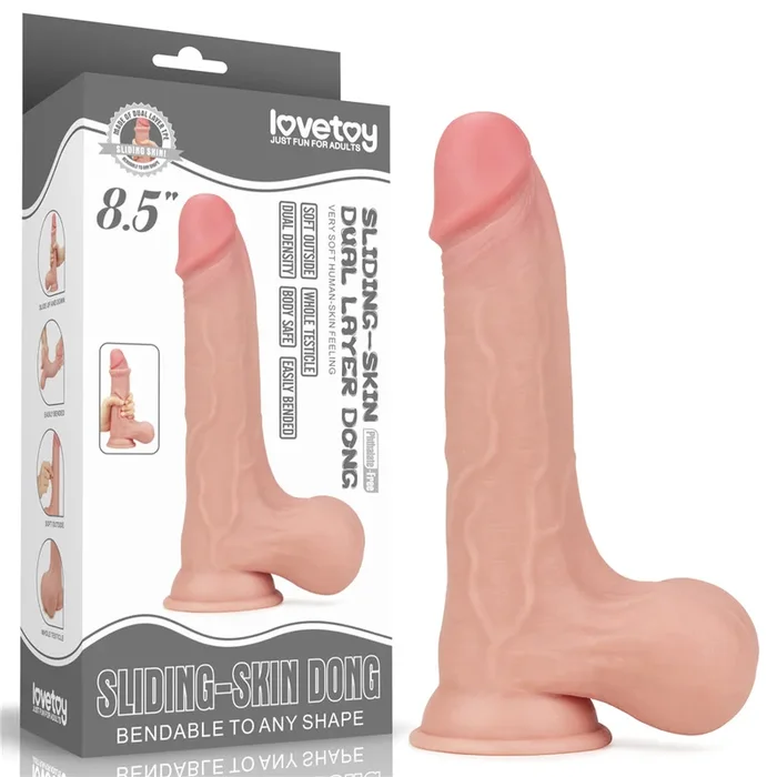 8.5IN SLIDING SKIN DUAL LAYER DONG FLESH