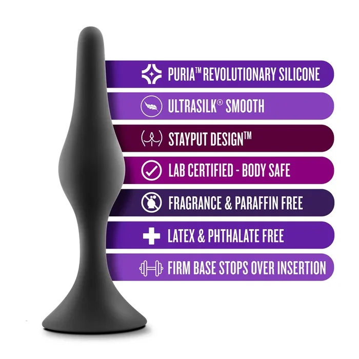 Anal Adventures Platinum – Silicone Beginner Plug – Medium – Black