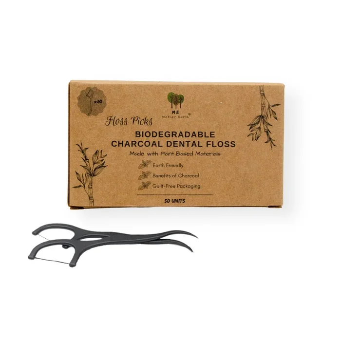 Charcoal Dental Floss Picks