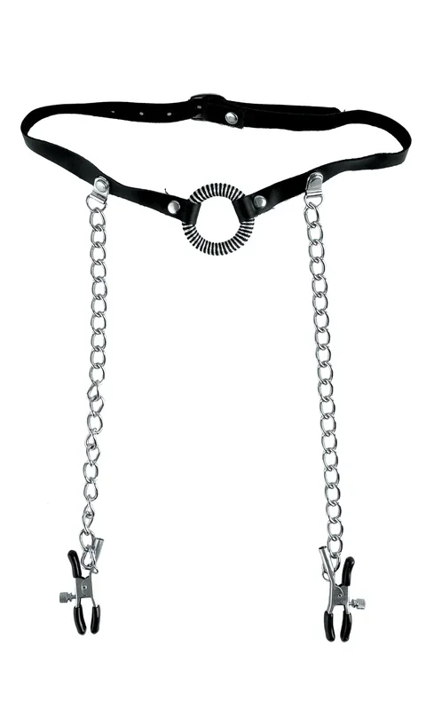 Fetish Fantasy Series Limited Edition O-Ring Gag and Nipple Clamps – Black