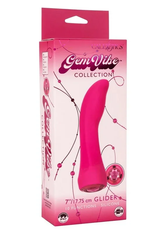 Gem Vibe Collection Glider Rechargeable Silicone G-Spot Vibrator
