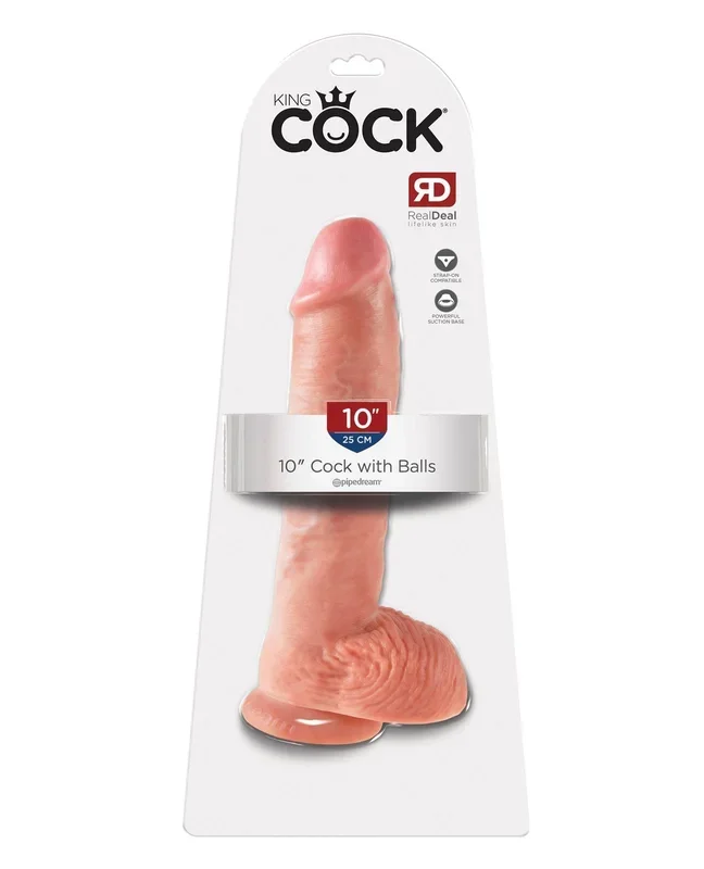 King Cock 10″ Cock w/Balls – Flesh