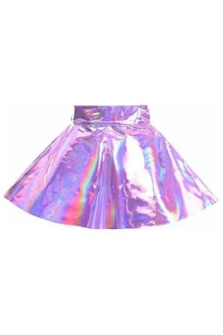 Lavender Holo Skater Skirt
