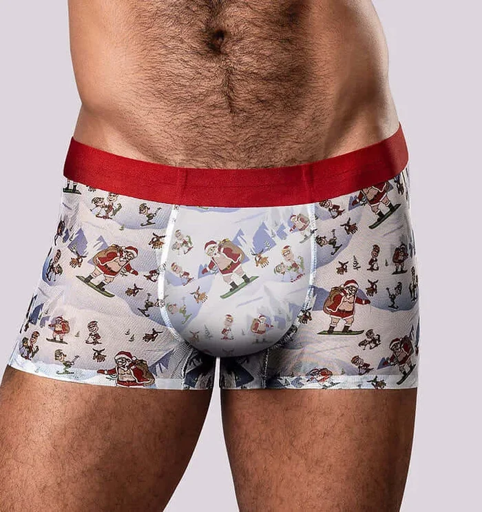Male Power Christmas Trunks Seamless Sheer Short – Xlg