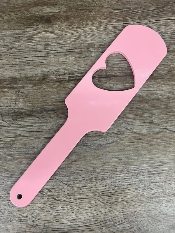 Pink “Love Hurts” Heart Shape Cutout Aluminum Spanking Paddle Pretty in Pink