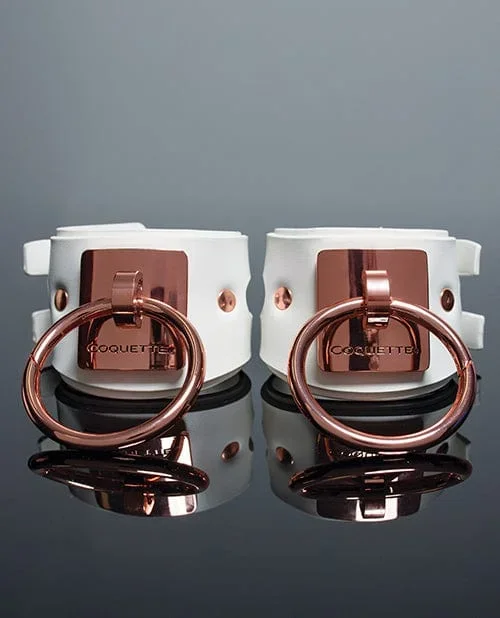 Pleasure Collection Adjustable Handcuffs – White / rose Gold