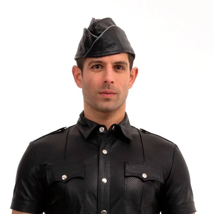 Prowler RED Leather Triangle Cap Black Grey
