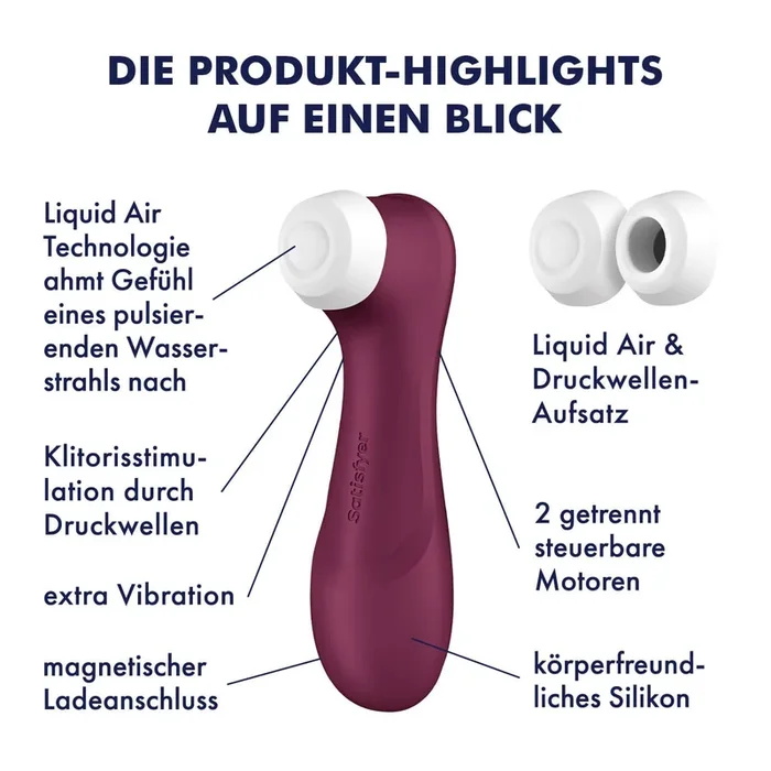Satisfyer Pro 2 Generation 3 Connect App Liquid Air Technology – Wine Red