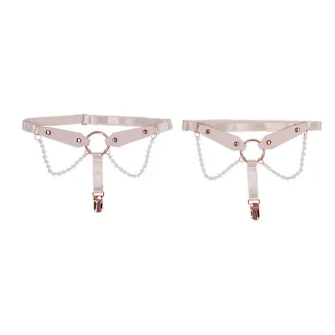 Sex & Mischief Peaches n Cream Pearl Garters by Sportsheets