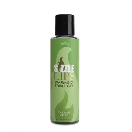 Sizzle Lips Gel Caramel Apple 4.2oz – Flavored Warming Edible Massage Lotion