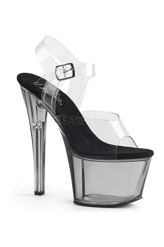 SKY-308T Platform Sandal | Clear Vinyl