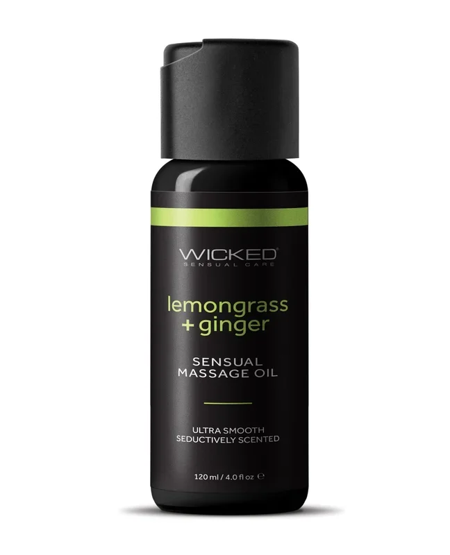 Wicked Sensual Care Lemongrass & Ginger Massage Oil – 4 oz